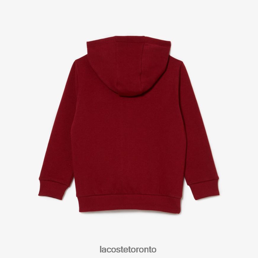 Clothing Lacoste Kangaroo Pocket Hooded Zip Sweatshirt Bordeaux Kids Z60BPR3192