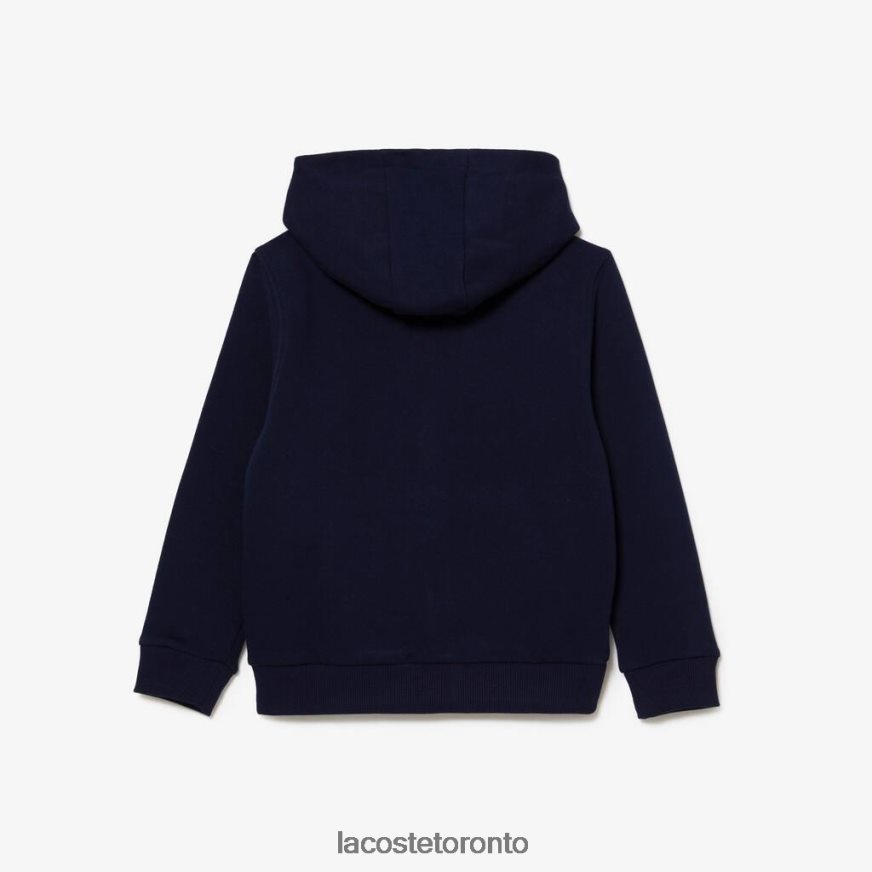 Clothing Lacoste Kangaroo Pocket Hooded Zip Sweatshirt Navy Blue Kids Z60BPR3189