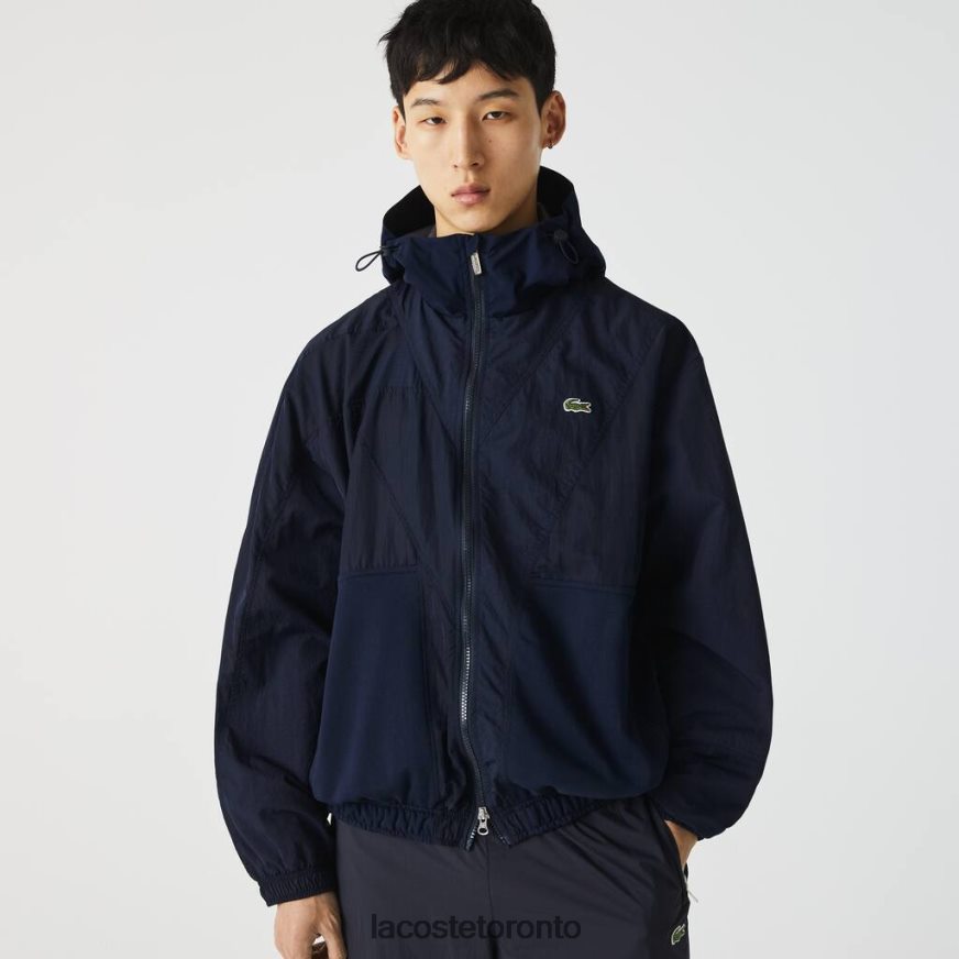 Clothing Lacoste LIVE Graphic Logo Colorblock Zippered Jacket Navy Blue Men Z60BPR1315