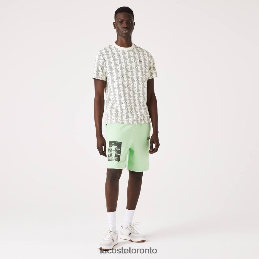 Clothing Lacoste LIVE Heritage Print Cotton Fleece Shorts Green Men Z60BPR1585