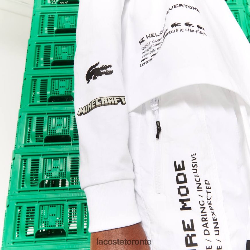 Clothing Lacoste LIVE x Minecraft Oversized Cotton Polo White Women Z60BPR2523