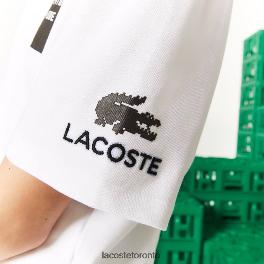 Clothing Lacoste LIVE x Minecraft Short Organic Cotton T-Shirt White Women Z60BPR2605