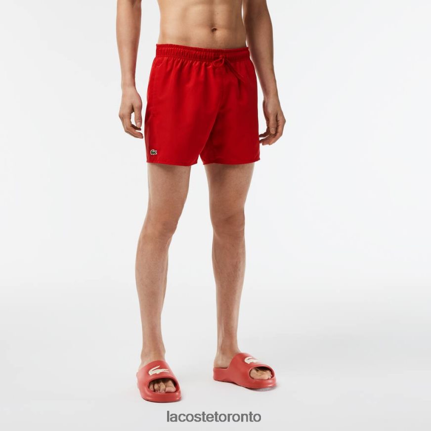 Clothing Lacoste Light Quick-Dry Swim Shorts Red/Green Men Z60BPR542