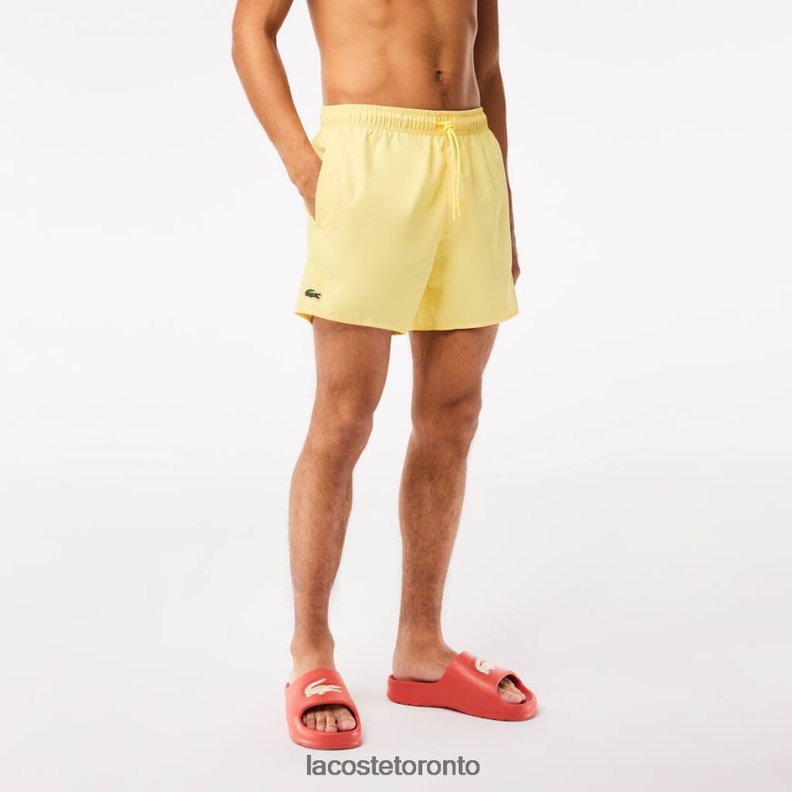 Clothing Lacoste Light Quick-Dry Swim Shorts Yellow/Green Men Z60BPR539