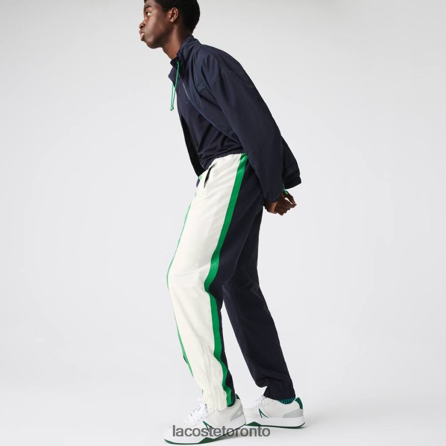 Clothing Lacoste Lightweight Water-Repellent Color-Block Trackpants Navy Blue/White/Green Men Z60BPR1180