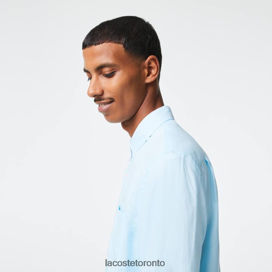 Clothing Lacoste Linen Shirt Light Blue Men Z60BPR468