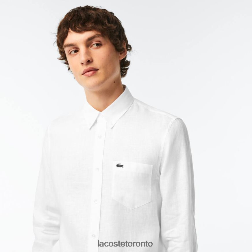 Clothing Lacoste Linen Shirt White Men Z60BPR469