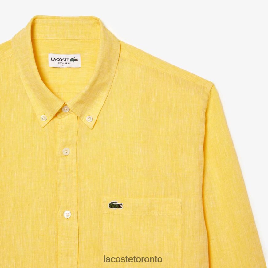 Clothing Lacoste Linen Shirt Yellow Men Z60BPR471