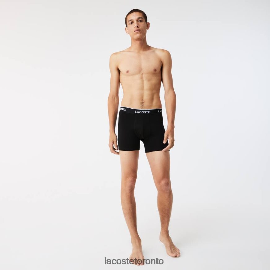 Clothing Lacoste Long Stretch Cotton Boxer Brief 3-Pack Black/White/Grey Chine Men Z60BPR1433