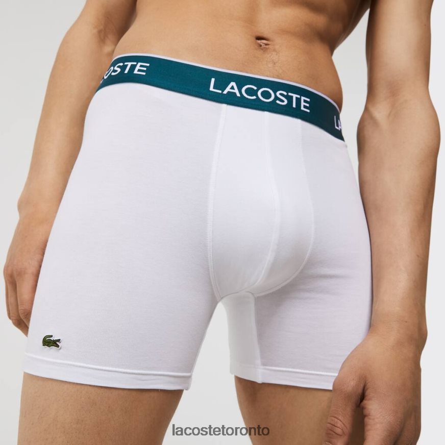 Clothing Lacoste Long Stretch Cotton Boxer Brief 3-Pack White Men Z60BPR1405