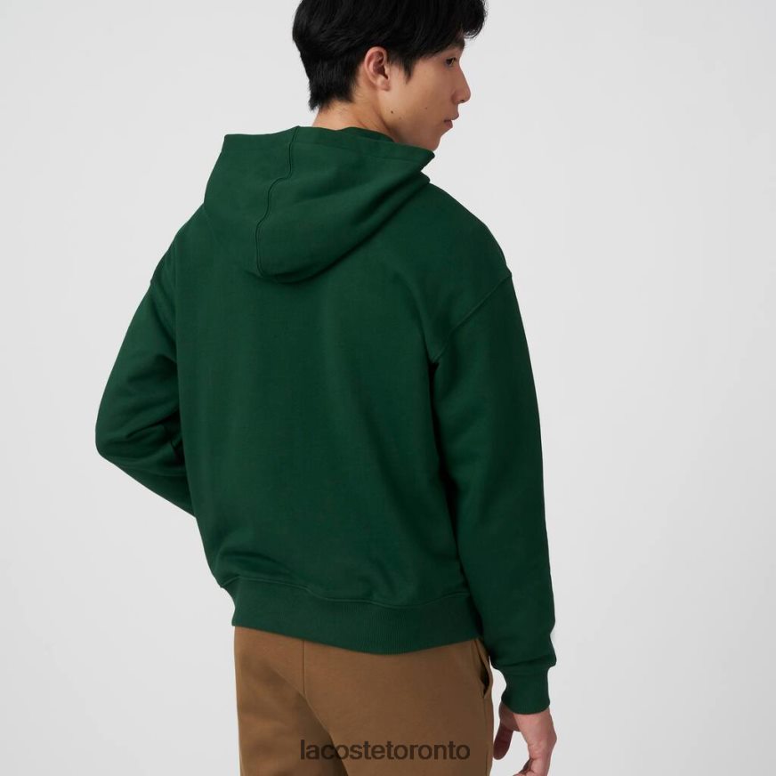 Clothing Lacoste Loose Fit Branded Monogram Hooded Sweatshirt Green Men Z60BPR970