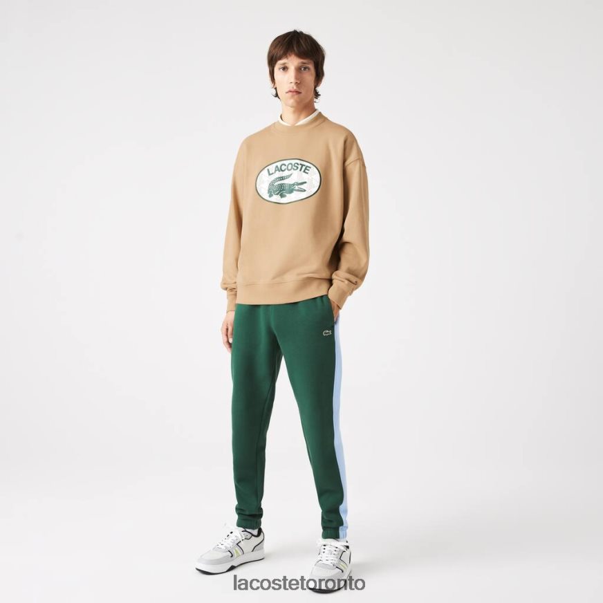 Clothing Lacoste Loose Fit Branded Monogram Print Sweatshirt Beige Men Z60BPR1009