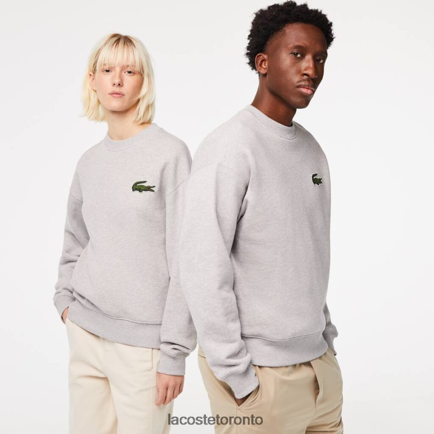 Clothing Lacoste Loose Fit Crocodile Badge Sweatshirt Grey Chine Unisex Z60BPR323