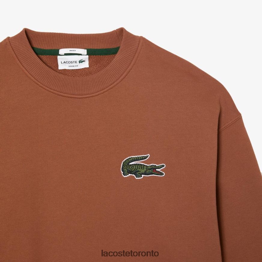 Clothing Lacoste Loose Fit Crocodile Badge Sweatshirt Light Brown Unisex Z60BPR326