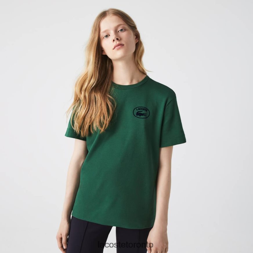 Clothing Lacoste Loose Fit Organic Cotton T-Shirt Green Women Z60BPR2608