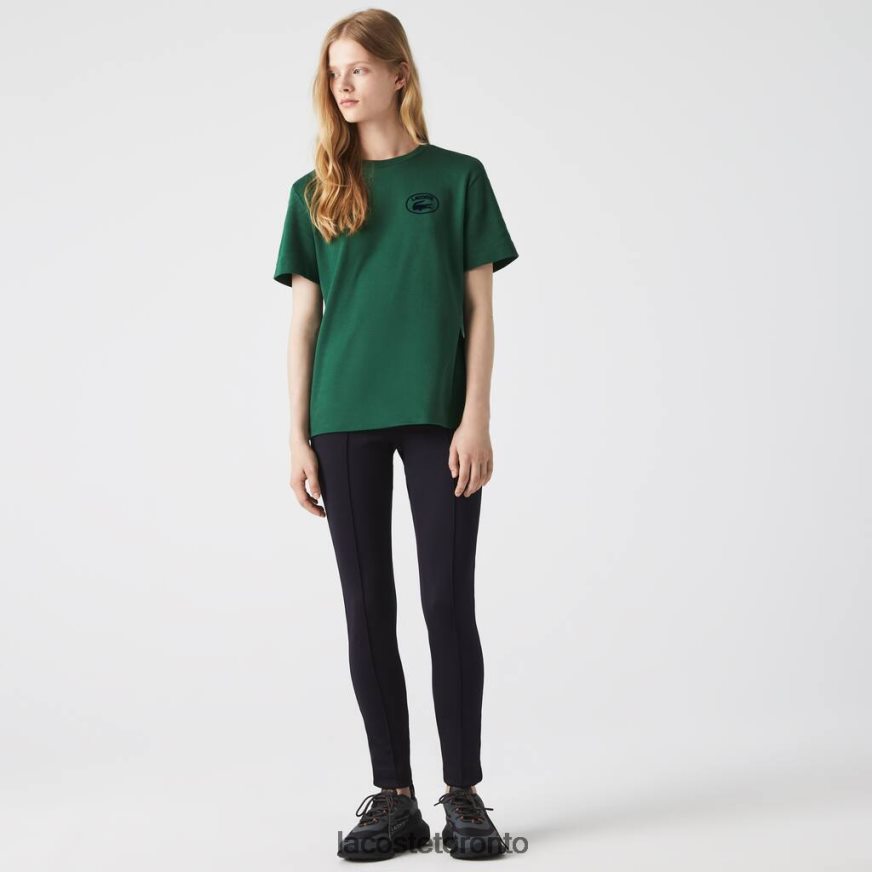 Clothing Lacoste Loose Fit Organic Cotton T-Shirt Green Women Z60BPR2608