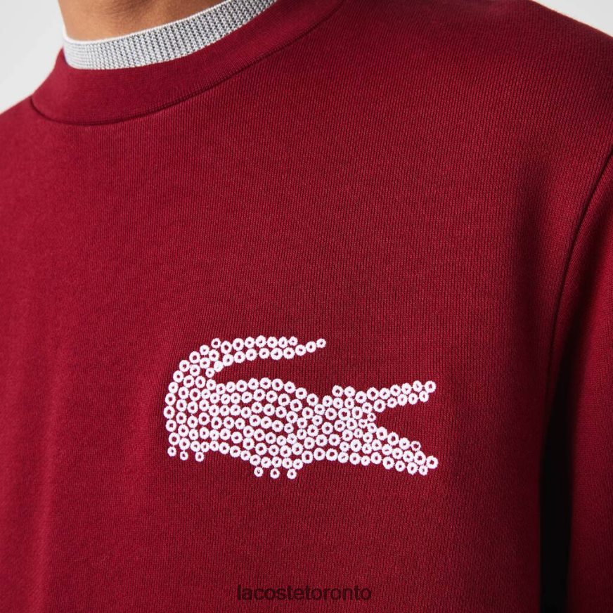 Clothing Lacoste Made In France Organic Cotton Fleece Sweatshirt Bordeaux Men Z60BPR1182