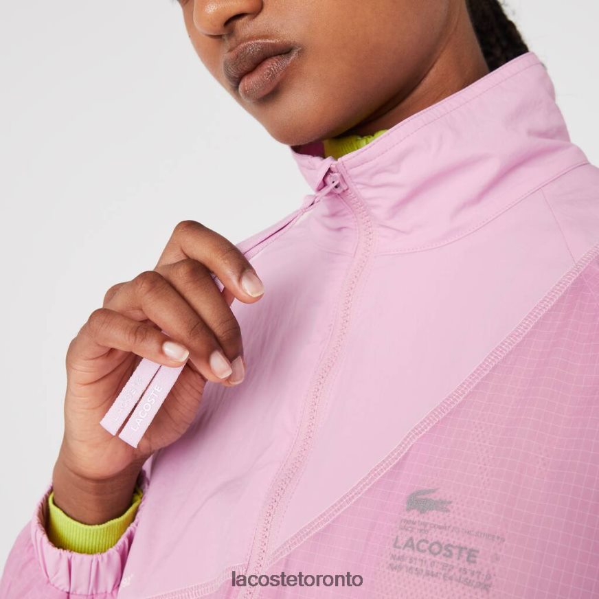 Clothing Lacoste Mesh Lined Nylon Jacket Pink Women Z60BPR2627