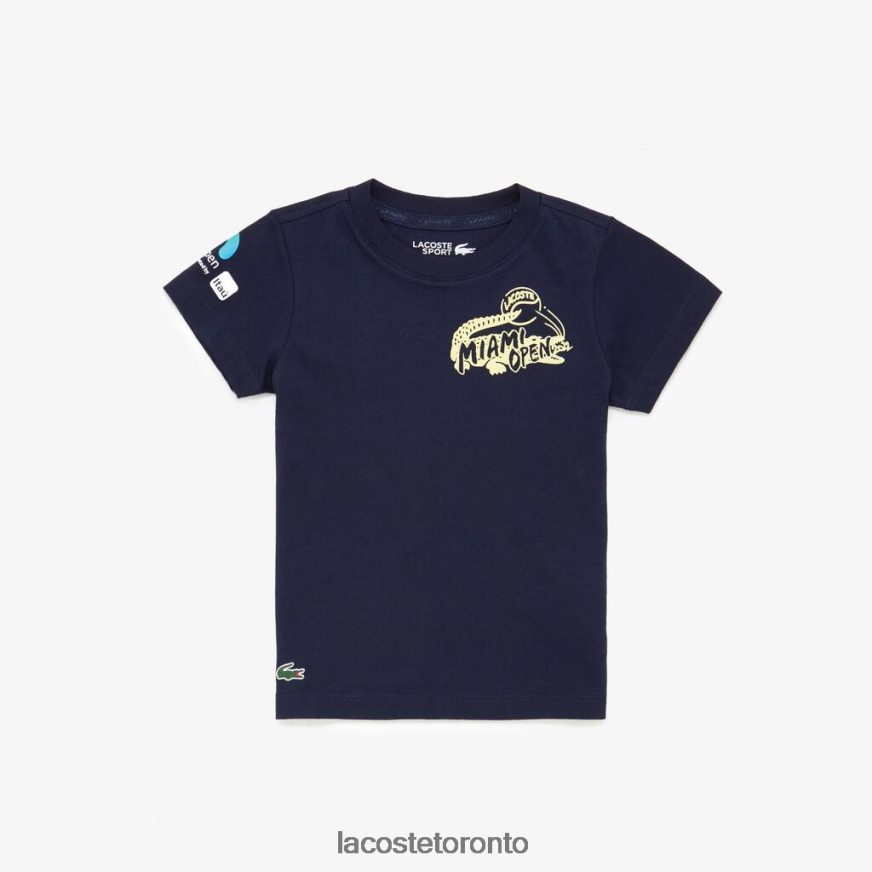 Clothing Lacoste Miami Open Graphic Logo T-shirt Navy Blue Kids Z60BPR3176