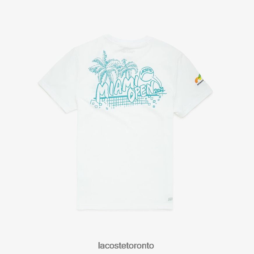 Clothing Lacoste Miami Open Graphic T-shirt White Men Z60BPR933