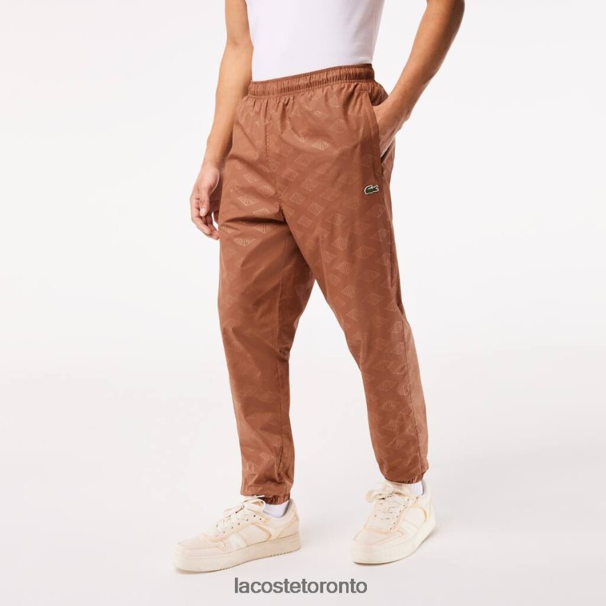 Clothing Lacoste Monogram Print Track Pants Light Brown Men Z60BPR317