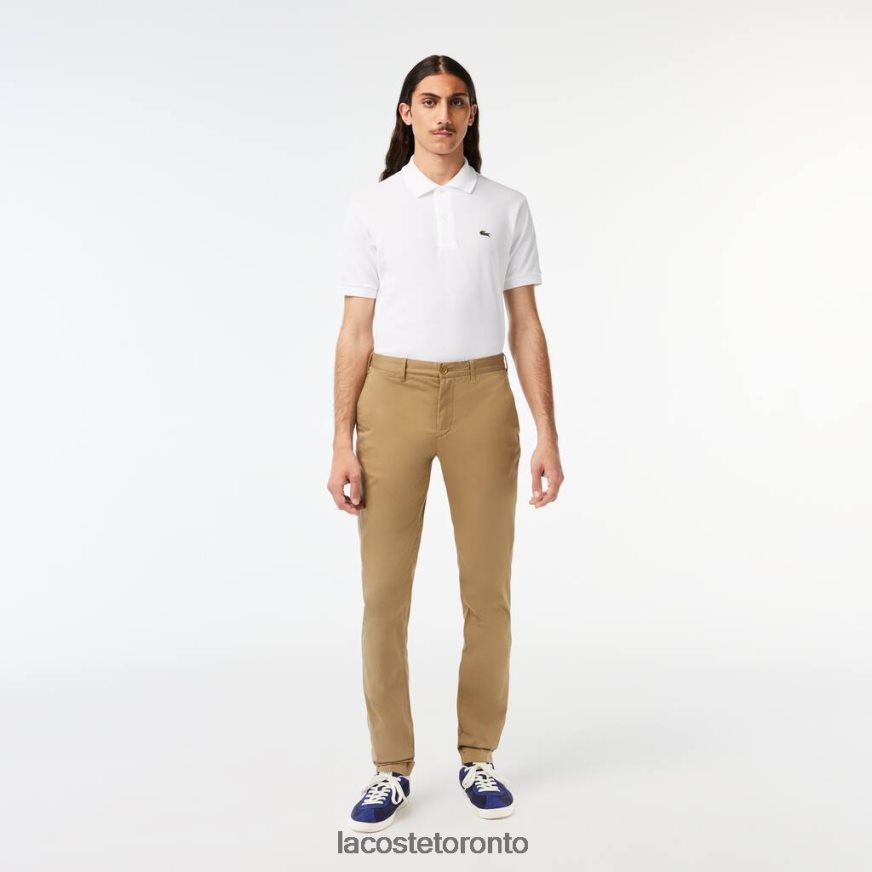 Clothing Lacoste New Classic Slim Fit Stretch Cotton Pants Beige Men Z60BPR476