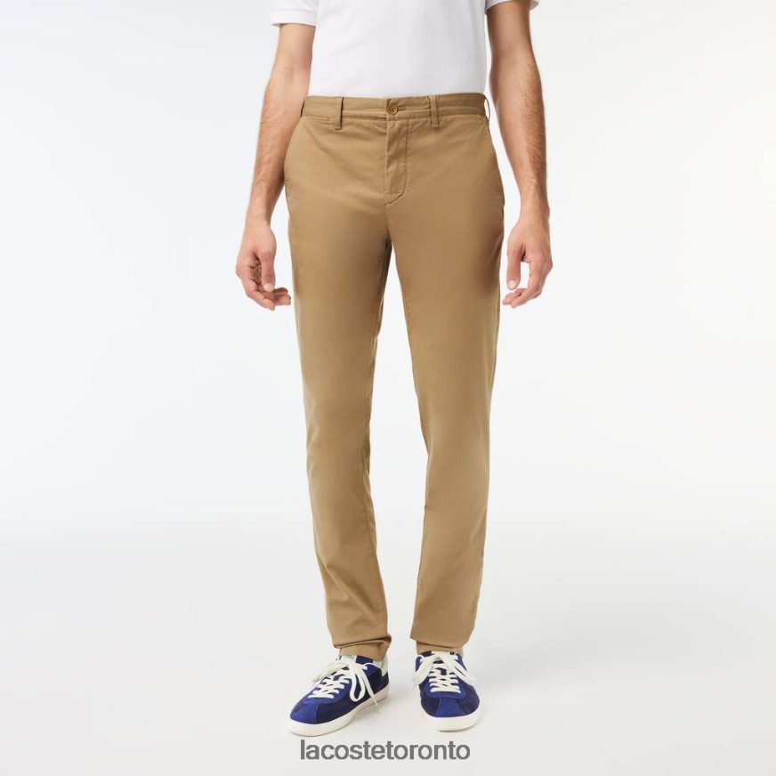 Clothing Lacoste New Classic Slim Fit Stretch Cotton Pants Beige Men Z60BPR476