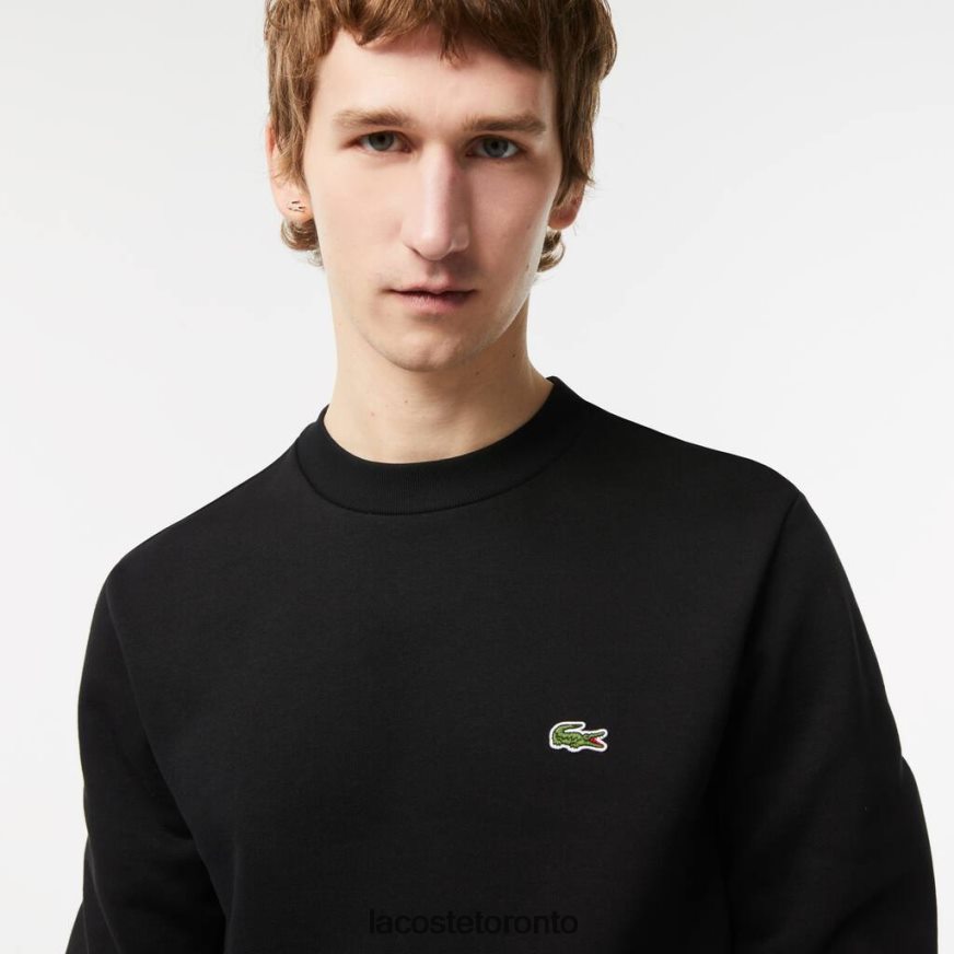 Clothing Lacoste Organic Brushed Cotton Sweatshirt Black Men Z60BPR273