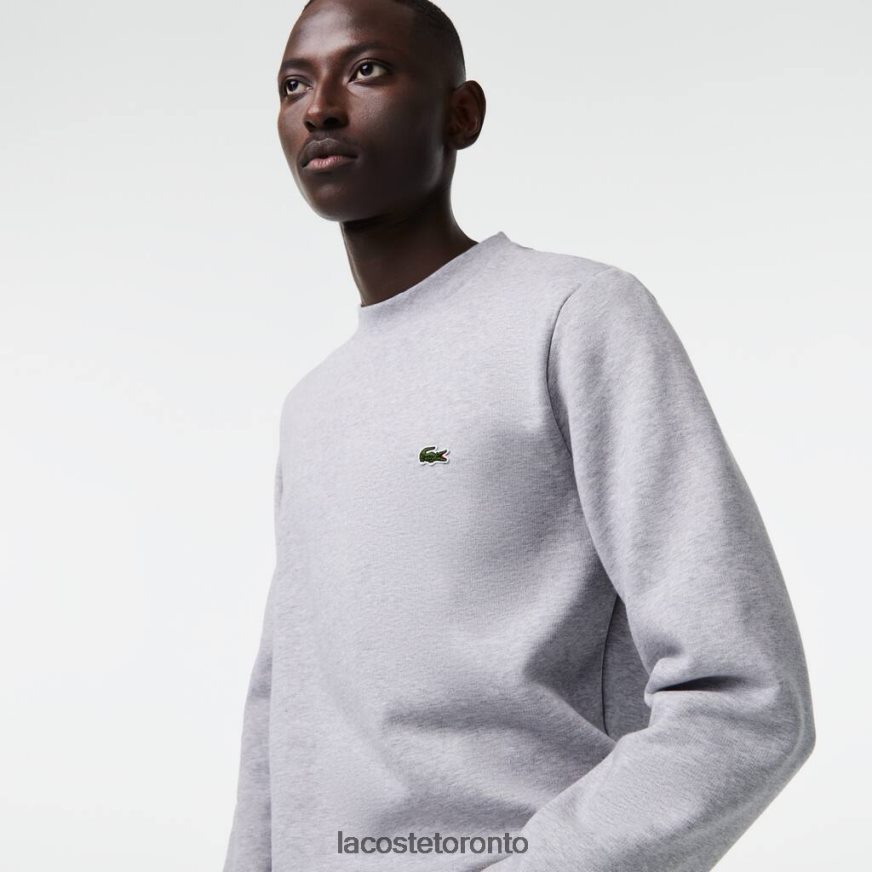 Clothing Lacoste Organic Brushed Cotton Sweatshirt Grey Chine Men Z60BPR287