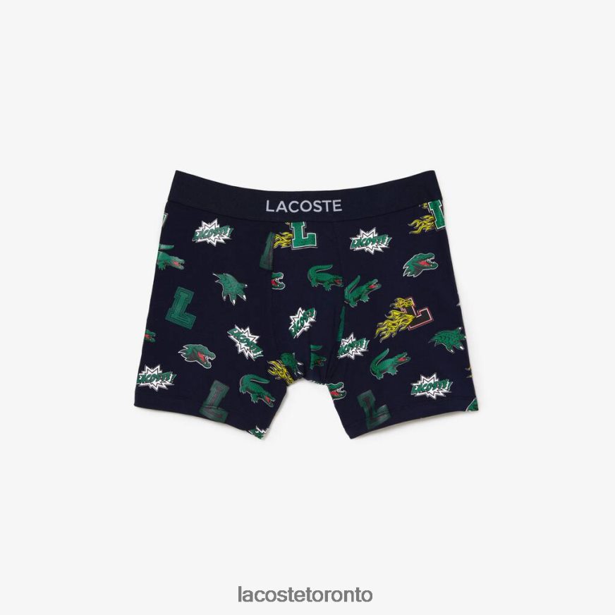 Clothing Lacoste Organic Cotton Boxer Brief Navy Blue/White Men Z60BPR1626