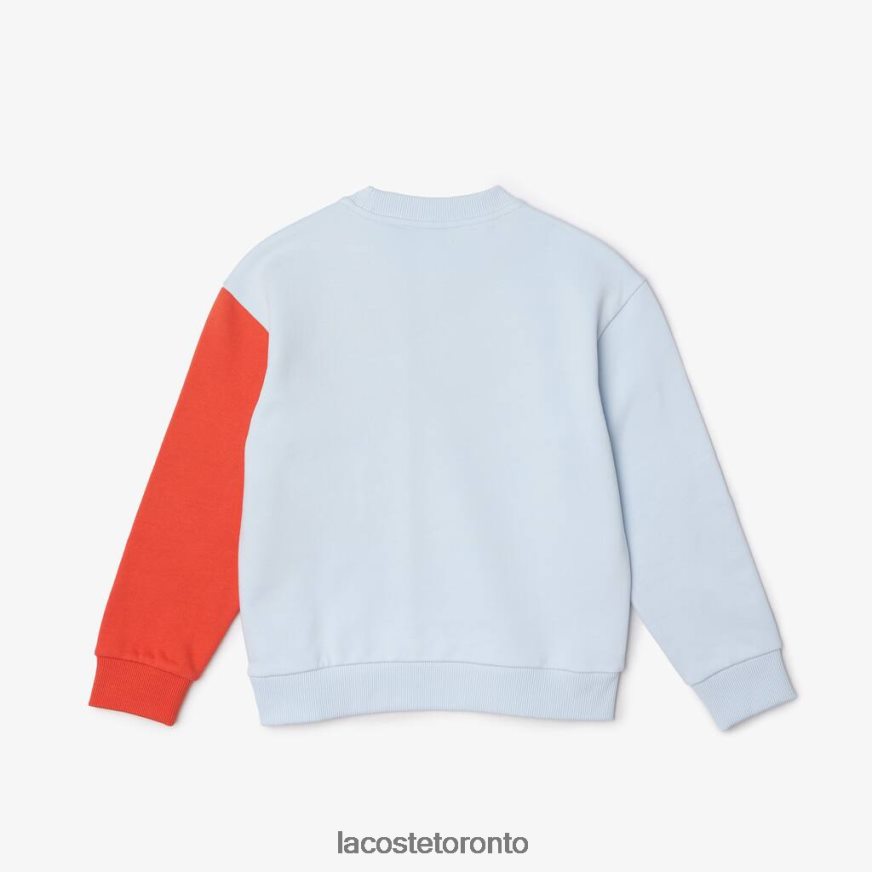 Clothing Lacoste Organic Cotton Colorblock Sweatshirt Light Blue/Orange/White Kids Z60BPR3048