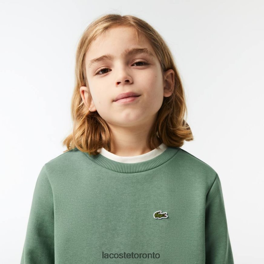 Clothing Lacoste Organic Cotton Flannel Sweatshirt Khaki Green Kids Z60BPR3052