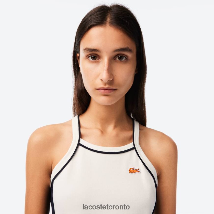 Clothing Lacoste Organic Cotton French Made Tennis Dress White Women Z60BPR2380