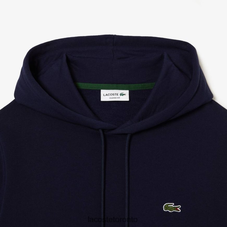 Clothing Lacoste Organic Cotton Hooded Sweatshirt Navy Blue Men Z60BPR264