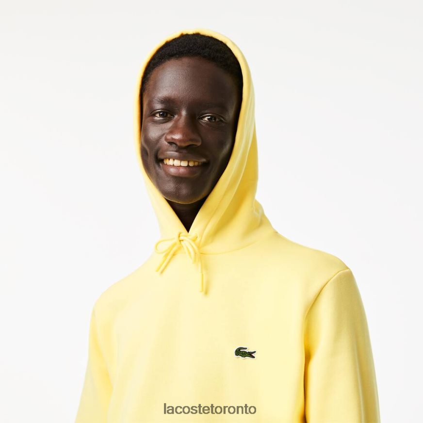 Clothing Lacoste Organic Cotton Hooded Sweatshirt Yellow Men Z60BPR310