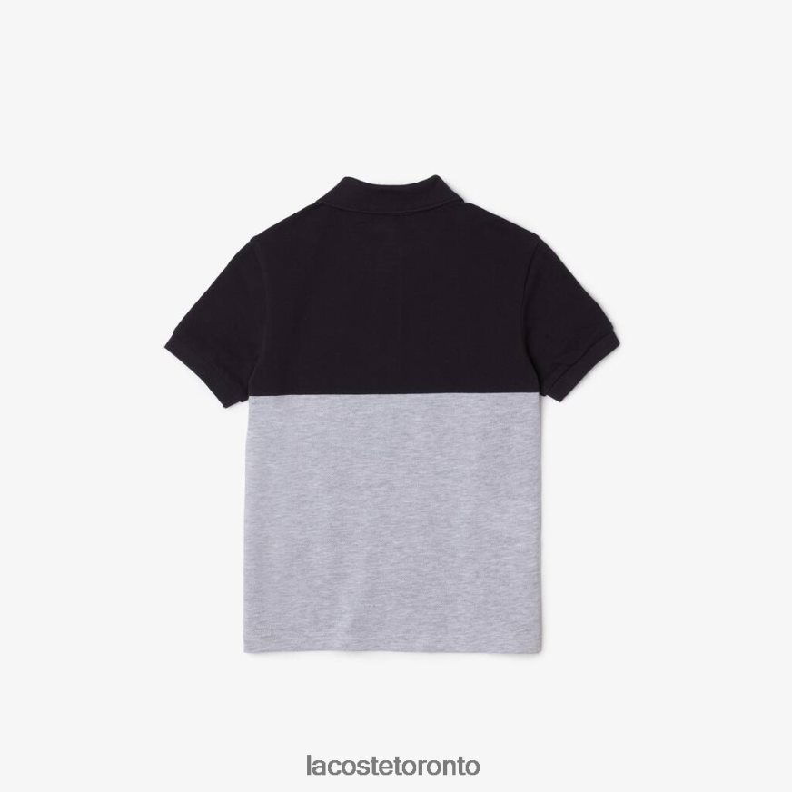 Clothing Lacoste Organic Cotton Pique Colorblock Polo Navy Blue/Grey Chine Kids Z60BPR3038