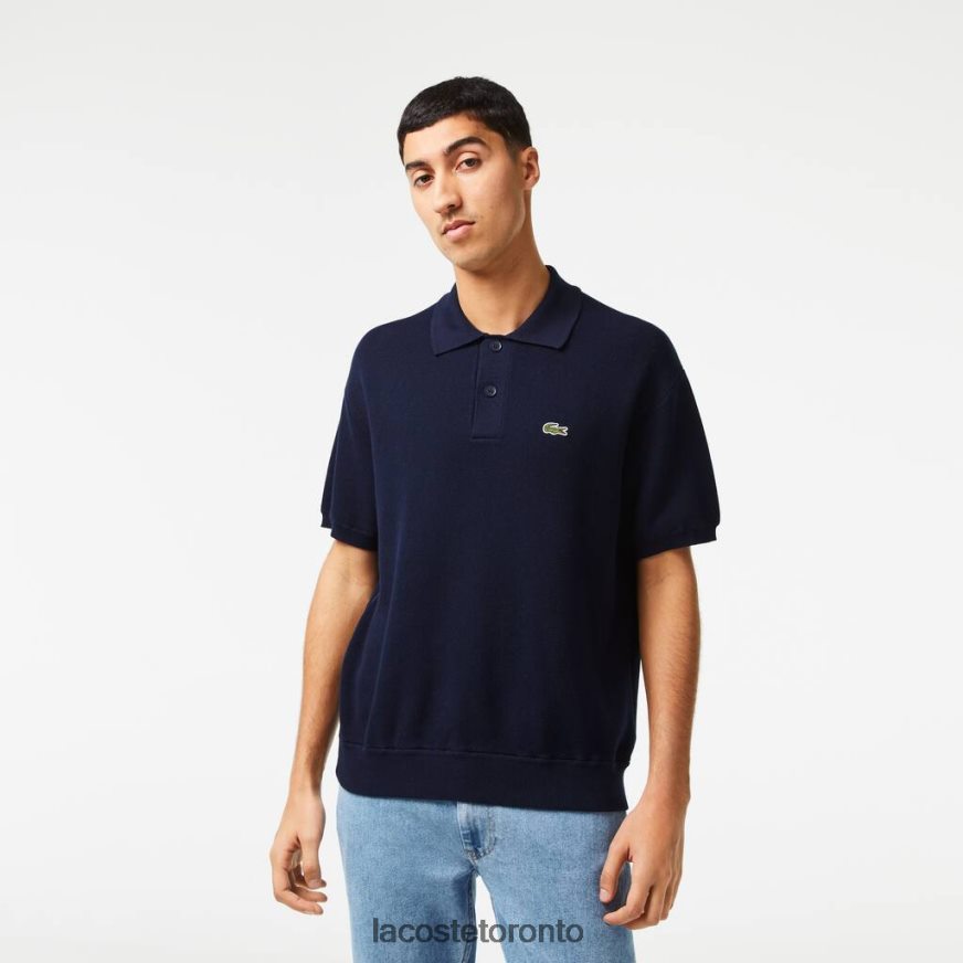 Clothing Lacoste Organic Cotton Stripe Polo Navy Blue Men Z60BPR440