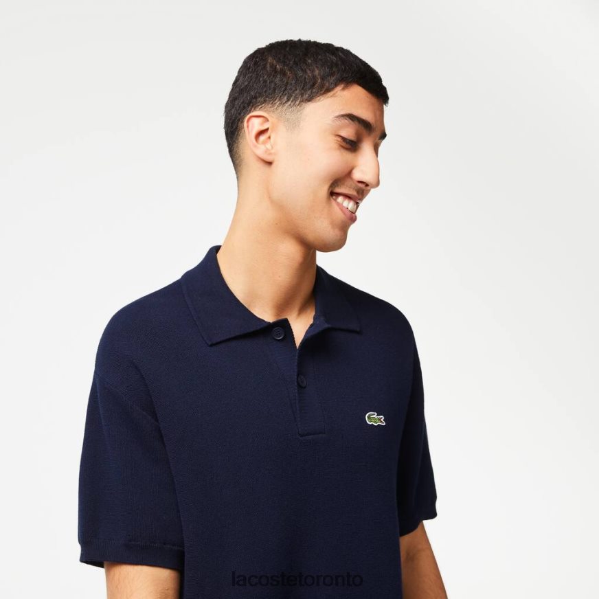 Clothing Lacoste Organic Cotton Stripe Polo Navy Blue Men Z60BPR440