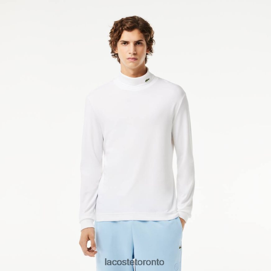 Clothing Lacoste Organic Cotton Turtleneck T-Shirt White Men Z60BPR803