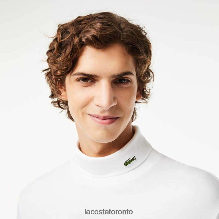 Clothing Lacoste Organic Cotton Turtleneck T-Shirt White Men Z60BPR803