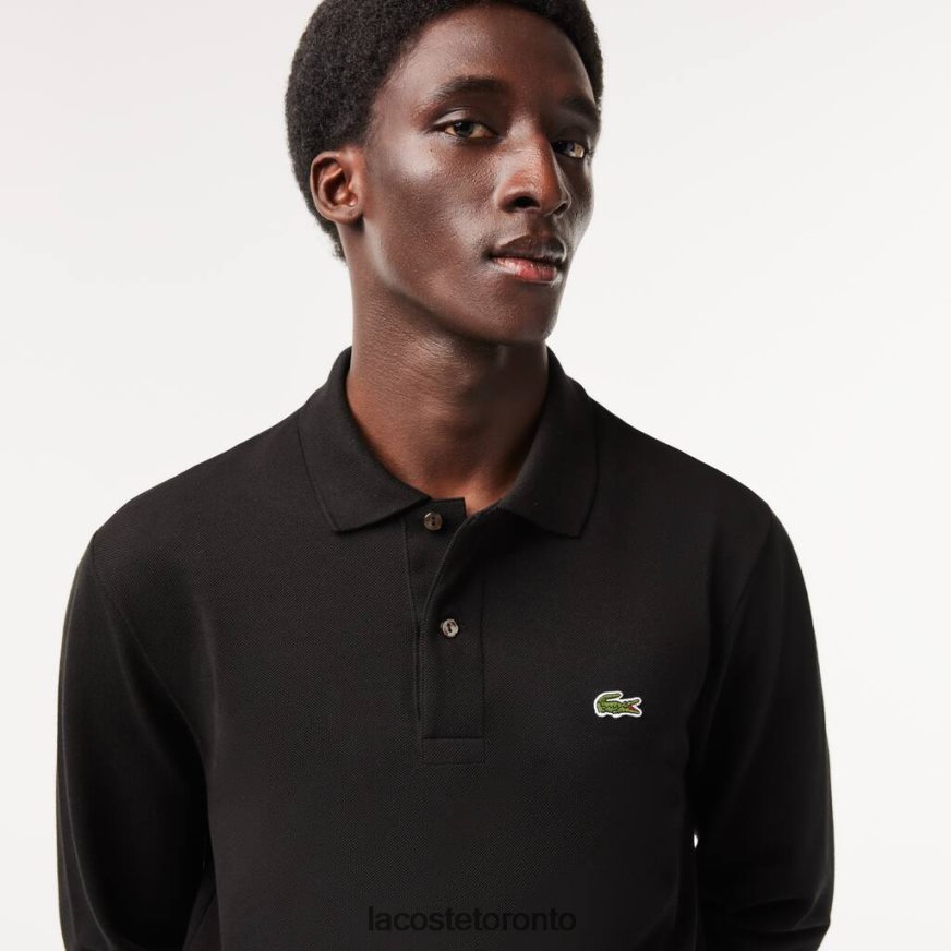 Clothing Lacoste Original L1212 Long Sleeve Polo Black Men Z60BPR645