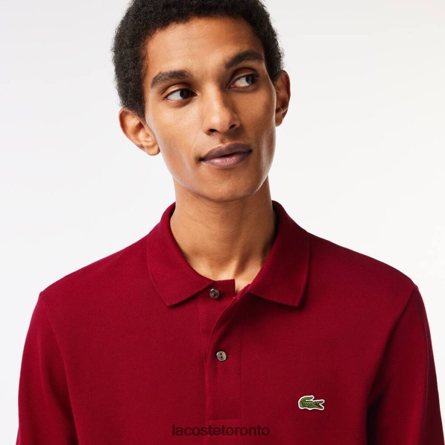 Clothing Lacoste Original L1212 Long Sleeve Polo Bordeaux Men Z60BPR799