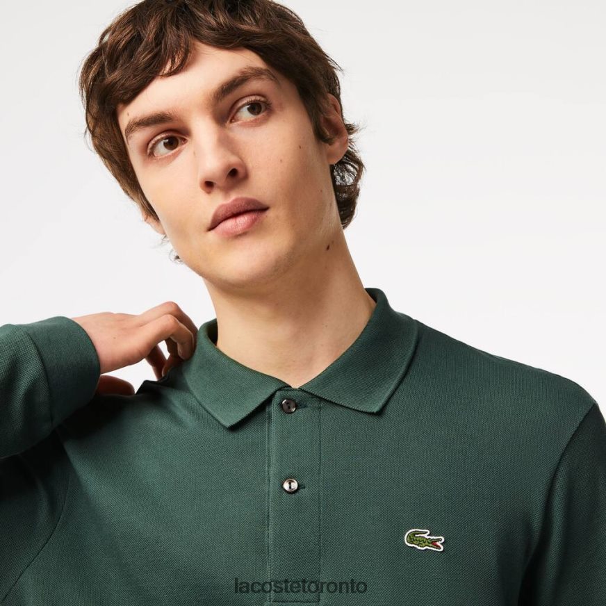 Clothing Lacoste Original L1212 Long Sleeve Polo Green Men Z60BPR1301