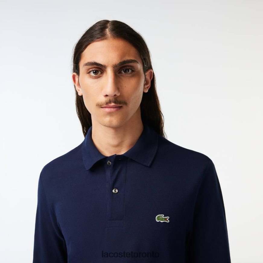 Clothing Lacoste Original L1212 Long Sleeve Polo Navy Blue Men Z60BPR646