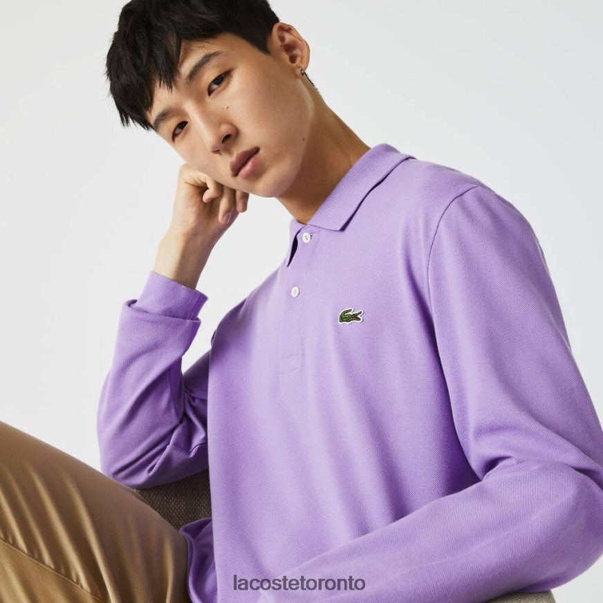 Clothing Lacoste Original L1212 Long Sleeve Polo Purple Men Z60BPR945