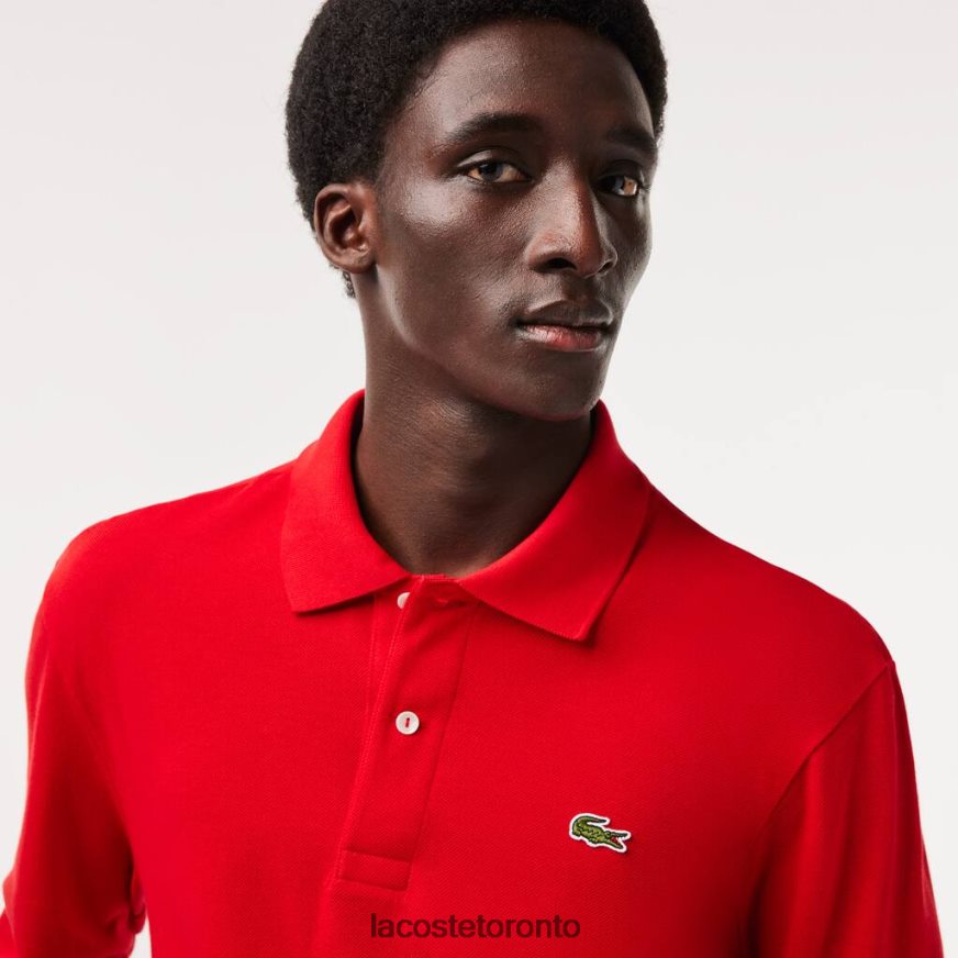 Clothing Lacoste Original L1212 Long Sleeve Polo Red Men Z60BPR727