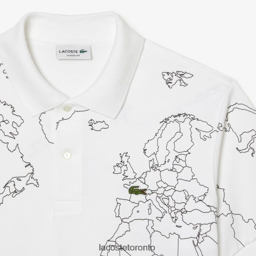 Clothing Lacoste Original L1212 Printed Organic Cotton Polo White Men Z60BPR32