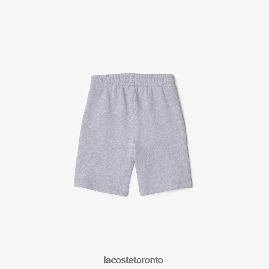 Clothing Lacoste Oversized Crocodile Print Flecked Organic Cotton Shorts Grey Chine Kids Z60BPR3292