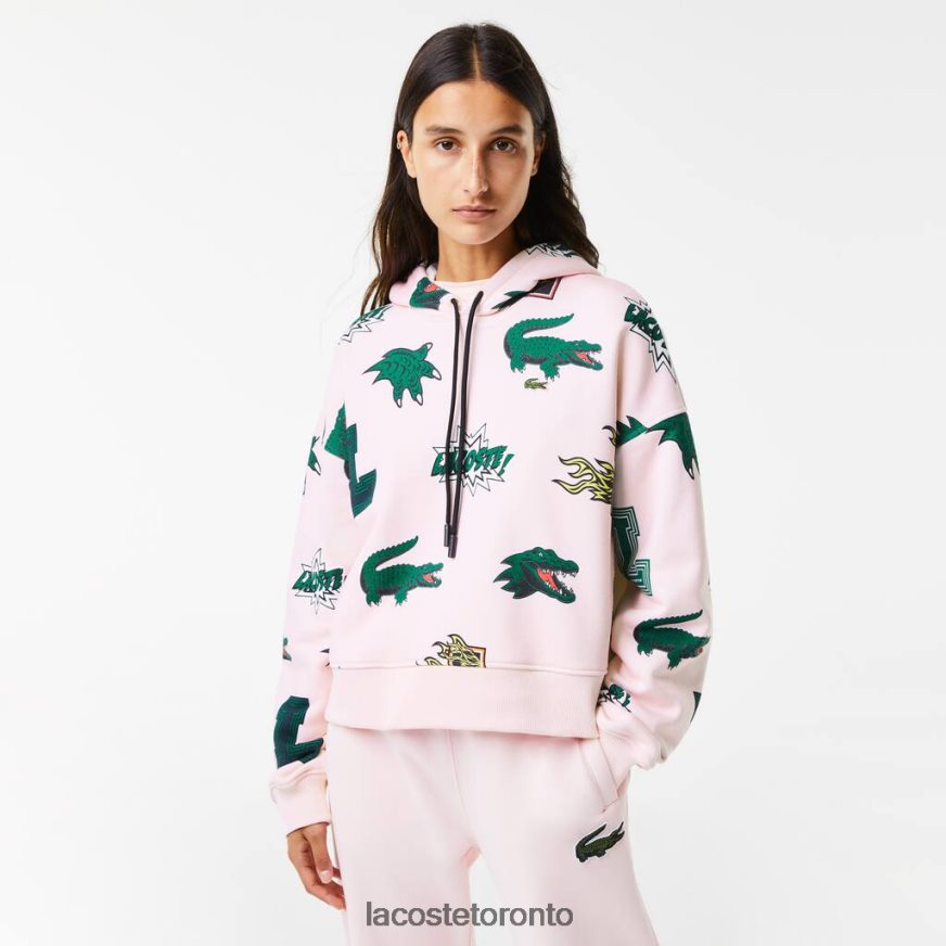 Clothing Lacoste Oversized Hooded Fleece Sweatshirt Light Pink Women Z60BPR2556