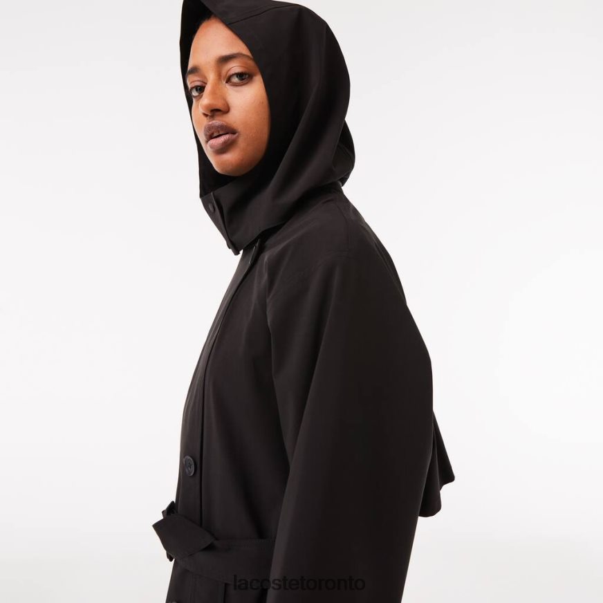 Clothing Lacoste Oversized Trench Coat Black Women Z60BPR2435